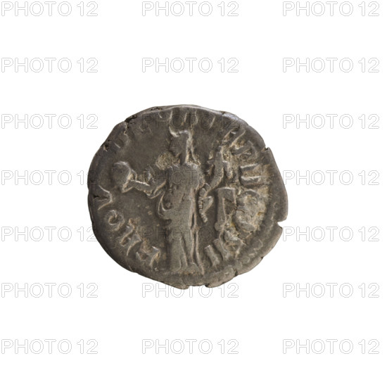 denarius, Lucius Verus (130–169; Roman emperor 161–169); obverse: emperor's head right, legend IMP L AVREL VERVS AVG, pearl border; reverse: Providentia standing left, holding a sphere in her raised right hand and a cornucopia in her left, legend PROV DEOR TR P II COS II (DEOR trimmed), pearl border; 161–162, Roman Empire (27 BC–476), Rome; coin, weight 3.03 g, axis 180°
