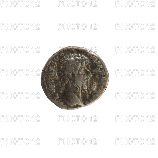 denarius, Lucius Verus (130–169; Roman emperor 161–169); obverse: emperor's head right, legend 'L. VERVS AVG . ARMENIACVS', pearl border; reverse: Mars in military attire standing facing right, holding a spear in his right hand and resting his left hand on a shield, legend 'TR P IIII IMP II COS II' (beginning of second part cropped), axis 180°; Roman Empire, Rome; 163–164; coin; weight 3.05 g.