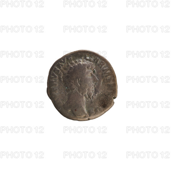 Denarius of Lucius Verus (130–169; Roman emperor 161–169). Obverse: Emperor's bust right, legend VERVS AVG ARMEN. Reverse: TR P II IMP II COS II; Mars in military attire standing right, holding a spear in his right hand and resting his left on a shield. Date: 163–164. Roman Empire (27 BC–476). Material: coin; weight 3.21 g; axis 180°.