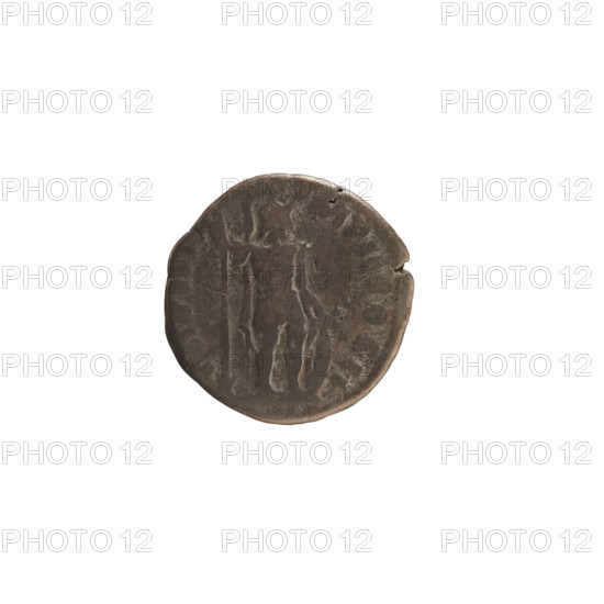 Denarius of Lucius Verus (130–169; Roman emperor 161–169). Obverse: Emperor's head right, legend VERVS AVG ARMEN. Reverse: TR P II IMP II COS II; Mars in military attire standing right, holding a spear in his right hand and resting his left hand on a shield. Iconography: imperial busts, Mars (mythology), spear and shield attributes. Date: 163–164. Roman Empire (27 BC–476), Rome. Coin; weight 3.21 g; axis 180°.