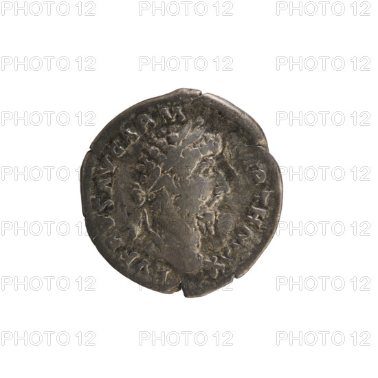 Denarius of Lucius Verus (130–169; Roman emperor 161–169). Obverse: Emperor's head right, laurel wreath; legend 'L VERVS AVG ARM RTH MAX'. Reverse: Pax standing left, holding an olive branch and a cornucopia; legend 'PA X AVG TR P VI COS II'. Twig attribute noted. Pearl border on both sides. Date: 165–166. Roman Empire (27 BC–476), Rome. Coin; weight 3.11 g; axis 180°.