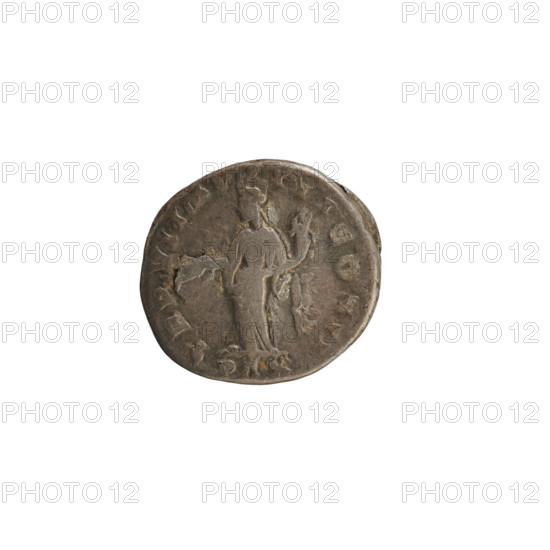 denarius, Lucius Verus (130–169; Roman emperor 161–169); obverse: emperor's head right with laurel wreath, pearl border, inscription VERVS AVG AR RTH MAX; reverse: Pax standing left holding an olive branch in right hand and a cornucopia in left, under line PAX, inscription Rw.TR P VI IMP IIII COS II; cornucopia and twig attributes; iconography: imperial busts, Pax (personification); Roman, 166; Rome; coin; weight 3.56 g; axis 180°