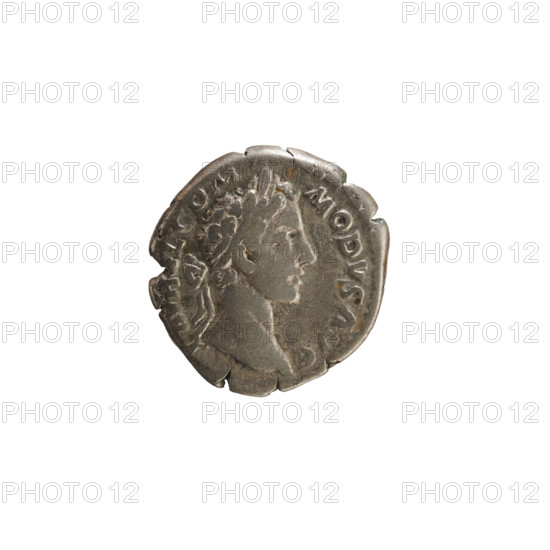 denarius, Marcus Aurelius (121–180; Roman emperor 161–180), busts, Marcus Aurelius (121–180; Roman emperor 161–180), imperial busts, treasures (numism.), Commodus (161–192; Roman emperor 177–192) — iconography, Victoria (personification), palm branches (attribute). Obv. L AVREL COM MODVS AVG Head of Commodus to right, wearing a laurel wreath. Pearly border. Rev. TR P IIII IMP III COS II PP Victoria seated facing left, holding a patera in her raised right hand and a palm in her left hand. 179, Roman Empire (27 BC–476), Rome, coin, weight 3.37 g