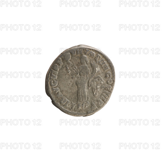Denarius of Commodus (reign 177–192 AD). Obverse: Emperor's head right, wearing a laurel wreath; legend 'M COMMODVS ANTONINVS AVG'. Reverse: Liberalitas standing left, holding an abacus in her raised right hand and a cornucopia in her left; legend 'LIB AVG V TR P VII IMP IIII COS III PP'. Imperial bust type; cornucopia and abacus attributes. Roman, 181–182 AD. Silver coin, weight 3.16 g, axis 180°.