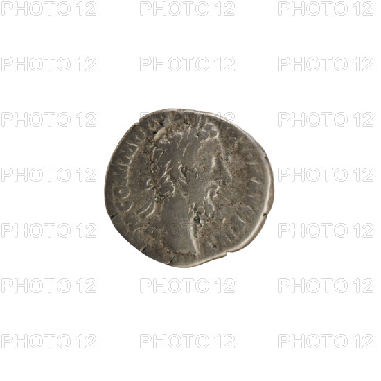 Denarius, Commodus (161–192; Roman emperor 177–192). Obverse: Emperor's head right, laurel wreath; legend M COMMO... TON AVG PIVS. Reverse: Minerva strides right, throwing a javelin with her right hand, holding a shield in her left; an owl at her feet; legend PM TR P VIIII IMP VI COS IIII PP. Pearl borders. Date: 183–184. Roman Empire (27 BC–476). Rome. Coin; weight 2.93 g.