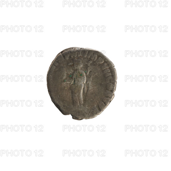 Denarius, Commodus (161–192 CE). Obverse: Emperor's bust right, laurel wreath; legend M CO[...] ANT P FEL AVG BRIT. Reverse: Felicitas standing left, holding Victoria in her right hand and a long caduceus in her left; legend FEL AVG PM P VII COS V PP. Roman coin, Rome, circa Roman Empire (27 BC–476), weight 3.20 g, axis 180°.