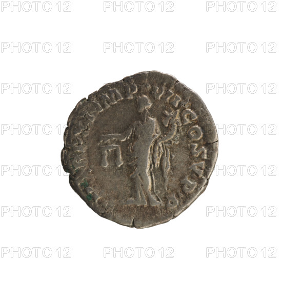 denarius, Commodus (161–192; Roman emperor 177–192) — iconography: busts, imperial busts; Aequitas (personification) with cornucopia and scales; Obv. inscription: M COMM AN P FEL AVG BRI; emperor's head right, laurel wreath, pearly border; Rev. inscription: P XI IMP VII COS V P. P; Aequitas stands facing left holding scales in right hand and cornucopia in left; Roman Empire (27 BC–476), Rome; coin; weight 2.43 g