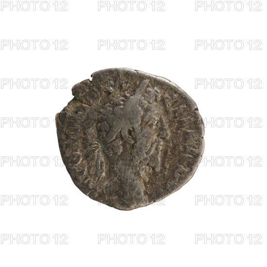Denarius, Commodus (161–192; Roman emperor 177–192). Obverse: laureate head of the emperor right, inscription M COMM, FEL AVG BR; pearl border. Reverse: Fortuna seated left holding a rudder in her right hand, cornucopia in her left, wheel under the seat; inscription PM TR P XI, COS V P P and for legend line FOR RED; pearl border. Roman Empire (27 BC–476), Rome; coin; weight 3.16 g; axis 180°.