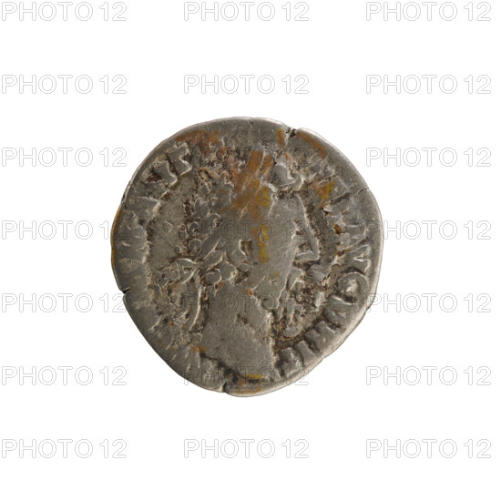 denarius, Commodus (161–192; Roman emperor 177–192). Obverse: Emperor's head right, with laurel wreath, inscribed MM ANT P FEL AVG BRIT. Reverse: Fortuna seated left, holding a rudder in her right hand and a cornucopia in her left, with a wheel under the seat; inscription PM TR P XI IMP P VII COS V; control marks OR RE. Roman Empire (27 BC–476), Rome. Coin, weight 2.84 g, axis 180°.
