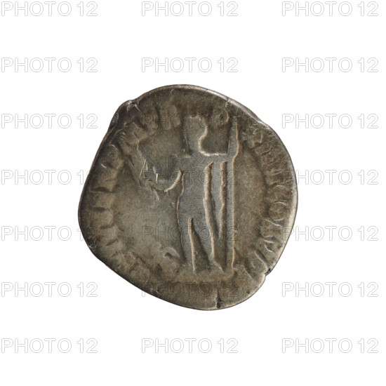 Denarius of Commodus (reigned 177–192). Obverse: Emperor's head right, laurel wreath; legend M COMM A P FEL AVG BRIT. Reverse: IOV IVVEN PM TR P XIIII COS VPP — naked Jupiter facing left, right hand raised holding a thunderbolt, left hand holding a scepter, eagle at his feet. Pearled border. Roman, 188–189 CE. Silver coin, weight 2.73 g, axis 180°.