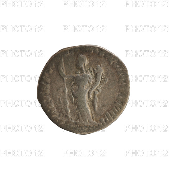 Denarius of Commodus (reigned 177–192). Obverse: laureate bust of the emperor to right, inscribed L CO MM AVG P FEL. Reverse: Fides standing left, holding a standard in right hand and a cornucopia in left, inscribed PM TR PX, MP VIII COS VII PP. Roman Empire, AD 192. Silver coin, weight 3.06 g.