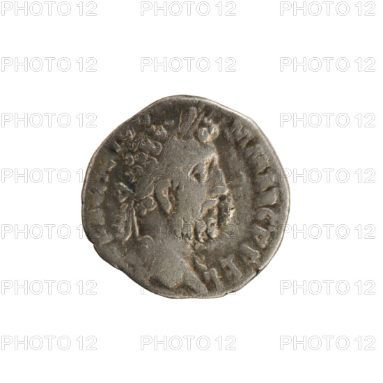 Denarius, Commodus (161–192; Roman emperor 177–192). Obverse: EL AVREL CO MM AVG P FEL — Emperor's head right, laurel wreath; pearly border. Reverse: PM TR P XVII IMP VII, COS VII PP — Fortuna Felix standing left with one foot on a ship's prow, holding a caduceus in her right hand and a cornucopia in her left; pearl border. Roman Empire (27 BC–476), Rome. Coin; weight 2.69 g; axis 180°.