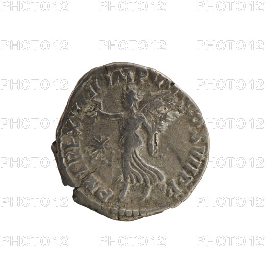 Denarius, Commodus (161–192 CE; Roman emperor 177–192). Obverse: Emperor's bust right, laurel-wreathed; legend 'L AEL AVREL CO MM AVG P FEL'; pearly border. Reverse: Victoria striding left, wreath in right hand and palm in left, star in left field; legend 'PM TR P XVII IMP VIII COS VII PP'; pearl border. Imperial bust, laurel wreath attribute, palm branches attribute; iconography of Commodus. Coin, Rome, 192 CE, Roman Empire (27 BCE–476 CE). Weight 3.44 g, axis 180°.