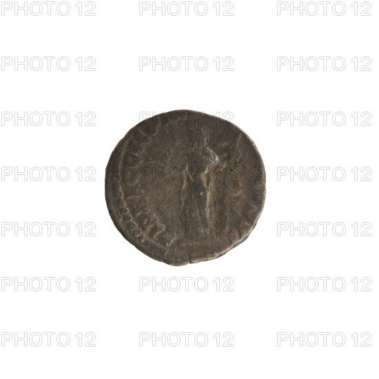 denarius, Commodus (161–192; Roman emperor 177–192), busts, iconography, imperial busts, Fides (Fidelity; personification), ears of corn (attribute), banner (attribute). Obv. ..COMM ANT P FEL AVG BRIT PP — Emperor's head right, laurel wreath. Pearl border. Rv. FIDEI COH PM, ..OS VI — Fides stands facing left, holding ears of corn in right hand and a standard in left. Pearl border. 190–191, Roman Empire (27 BC–476), Rome, coin, weight 2.27 g