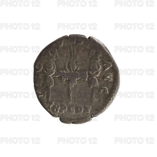 Denarius of Septimius Severus (146–211; Roman emperor 193–211). Obverse: IMP CAE L SEPT SEV PERT AVG — Emperor's head right, laurel wreath; pearled border. Reverse: LEG V III AVG. TR P COS — legionary eagle between two standards; pearled border. Roman Empire, 193–194 CE. Silver coin (denarius), weight 2.20 g.