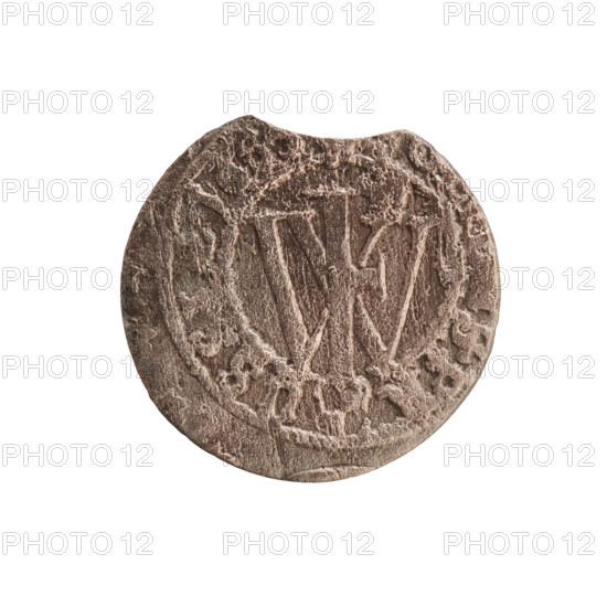 szelag, Melchior, Christoph (fl. 1646–1656). Obverse: Prussian eagle with a chest monogram composed of the letters IC; rim inscription beginning with a ducal mitre FRID.WILH.MAR.BR.SRIPR.EL. Reverse: monogram composed of the letters FW separating the inner border; rim inscription beginning with a cross, divided by the Hohenzollern coat of arms, S.PR - USS, .165, 1655. Iconography: eagles, cross, Hohenzollern coat of arms; issuer Frederick William I Hohenzollern (Great Elector of Brandenburg; Duke of Prussia; 1620–1688). Date: 1655. Place: Ducal Prussia, Königsberg. Object: coin (szelag), diameter 15.5 mm, weight 0.58 g, axis 0 degrees.