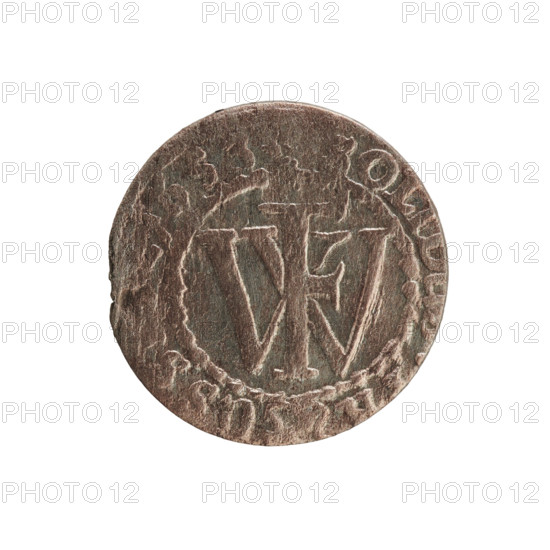 szelag, eagles, cross (iconographic), Frederick William I Hohenzollern (Great Elector of Brandenburg; Prince of Prussia; 1620–1688), Hohenzollern (coat of arms). Obverse: Eagle. On the rim between the pearl borders an inscription beginning with a princely mitre FRID, .PR., Monogram composed of the letters FW separating the inner border. In the rim an inscription beginning with a cross, divided by the Hohenzollern coat of arms, OLI, - USS. 1653. Ducal Prussia (1525–1701), Königsberg. Coin: diameter 15.5 mm, weight 0.62 g, axis 0 degrees.