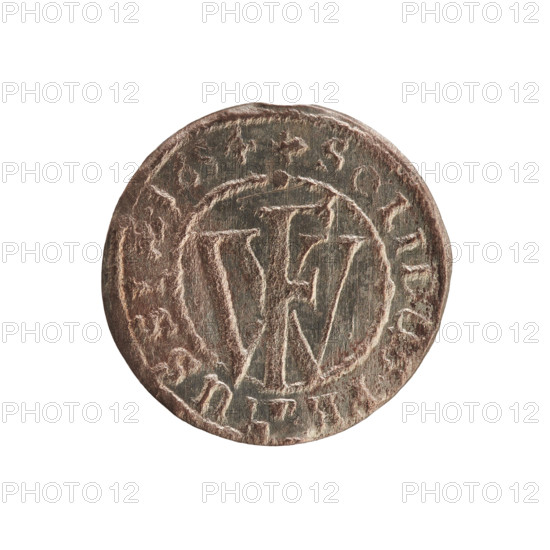 szelag, Frederick William I Hohenzollern (Great Elector of Brandenburg; Prince of Prussia; 1620–1688). Obverse: Prussian eagle; on its chest a monogram composed of the letters IC. On the rim, between pearl borders, an inscription beginning with a princely mitre FRID.WILH.MA...I.PR.EL. Reverse: monogram composed of the letters FW separating the inner border; on the rim an inscription beginning with a cross, divided by the Hohenzollern coat of arms +SOLIDUS.PR - USSIAE.1654. 1654. Ducal Prussia (1525–1701), Königsberg. Coin; diameter 15.8 mm; weight 0.49 g; axis 0°.