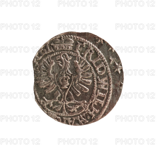 szelag, Melchior, Christoph (fl. 1646–1656). Obverse: Prussian eagle, on its chest a monogram composed of the letters IC; in the rim between pearl borders an inscription beginning with a ducal mitre FRID.WILH.MA. Reverse: monogram composed of the letters FW separating the inner border; in the rim an inscription beginning with a cross, divided by the Hohenzollern coat of arms +SOLIDUS.PR - USSIAE.1655. 1655. Ducal Prussia (1525–1701), Königsberg. Coin; diameter 15.0 mm; weight 0.41 g; axis 0°.