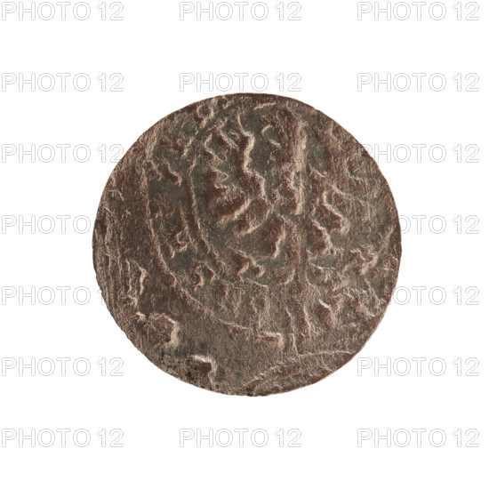 szelag; eagles; cross (iconographic); Frederick William I Hohenzollern (Great Elector of Brandenburg; Prince of Prussia; 1620–1688); Hohenzollern (coat of arms). Obverse: Prussian eagle with a monogram composed of the letters I C on its chest; rim between pearl borders inscription 'AR.BR.SRIPR.' Reverse: monogram composed of the letters F W dividing the inner border; rim inscription beginning with a cross, divided by the Hohenzollern coat of arms, reading 'OLIDUS.PR - USSI, 165?' Ducal Prussia (1525–1701), struck in Königsberg. Coin; diameter 15.4 mm; weight 0.42 g; axis 0°.
