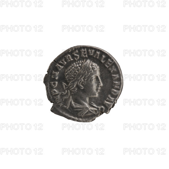 Denarius of Alexander Severus (208–235; Roman emperor 222–235). Obverse: bust of the emperor facing right. Reverse: Roma seated on a throne; dated to year 223. Iconography: Roma (mythology), Roman deities. Mint: Antioch on the Orontes. Roman Empire (27 BC–476). Coin; diameter ~18.5–19.0 mm; weight 3.62 g.
