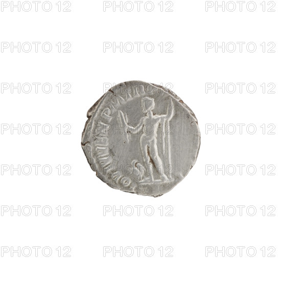 Denarius of Commodus (reigned 177–192). Obverse: Head of Commodus in a laurel wreath facing right, legend 'COMM ANT - P FEL AVG BRIT'. Reverse: Jupiter standing left, holding a thunderbolt in his right hand and a scepter in his left, an eagle at his feet, legend 'IOV IVVEN PM TRP'. Dated 188–189. Roman Empire; Rome. Coin; diameter 16.0–16.5 mm; weight 2.30 g; axis 0°.