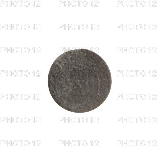 szelag; maker: Ernest Pfahler; from the Wislica hoard; silver coin (szelag), Ducal Prussia (1525–1701), Königsberg; dated 1633; obverse: Prussian eagle with a crowned letter S on its chest, rim inscription between borders; reverse: monogram composed of the letters GW, rim inscription beginning with a rosette and divided by the Hohenzollern coat of arms reading OLIDVS.PR - VS; decorative eagles and rosettes; diameter 15.8 mm; weight 0.53 g; axis 0°.