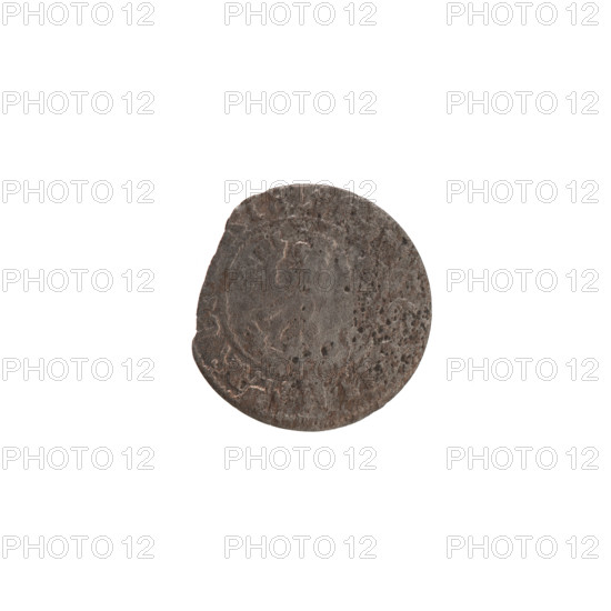 Szelag by Ernest Pfahler, Wislica hoard (numism.). Silver coin (Ducal Prussia, Königsberg), dated 1633. Obverse: Prussian eagle, on its chest a crowned letter S; in rim between borders an inscription beginning with a heart hallmark: WILH., R, .I.EL. Reverse: monogram composed of the letters GW; in rim between borders an inscription beginning with a rosette, divided by the Hohenzollern coat of arms: SOL, VSSIAE. Diameter 16.0 mm; weight 0.41 g; axis 0°.