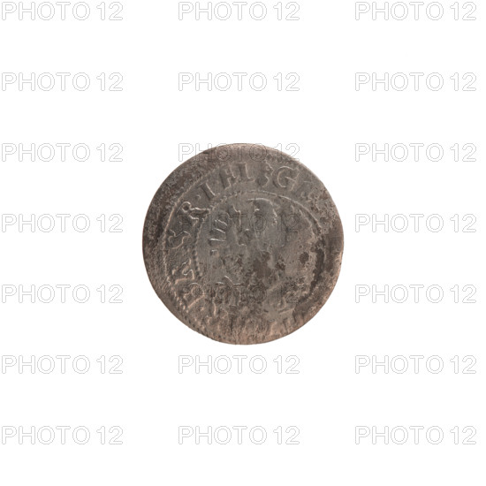 szelag, hoard from Wislica (numism.), Ernest Pfahler, eagles, rosettes, Hohenzollern (coat of arms). Obverse: Prussian eagle; rim inscription beginning with a heart - hallmark GE, .MAR.BR, SRIEL; monogram composed of the letters GW. Reverse: rim inscription beginning with a rosette, divided by the Hohenzollern coat of arms SOLIDVS.PR - VS. Date: 1629. Issue: Ducal Prussia (1525–1701), Königsberg. Coin: diameter 16.4 mm, weight 0.51 g, axis 0°.