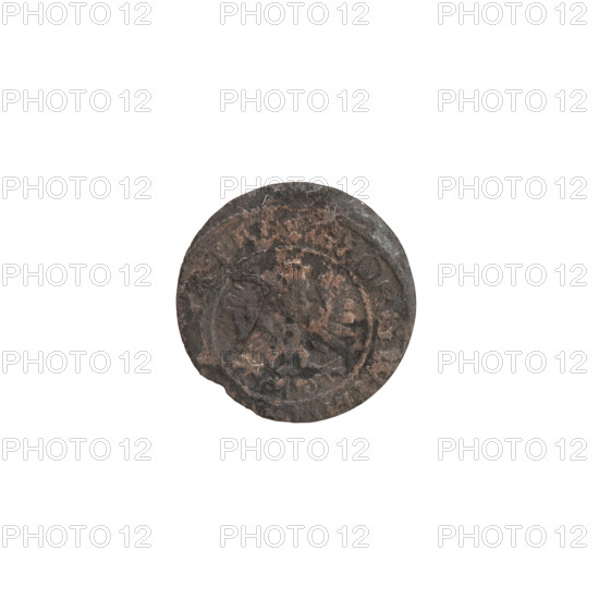 szelag, Ernest Pfahler, the Wislica hoard (numism), eagles, George William Hohenzollern (Elector of Brandenburg; Prince of Prussia; 1620-1640), Hohenzollern (coat of arms), rosettes. Obverse: Prussian eagle, on its chest the crowned letter S; in the rim between the borders an inscription beginning with a heart - the hallmark GEORG.WIL, SRIEL. Reverse: monogram composed of the letters GW; in the rim between the borders an inscription beginning with a rosette, divided by the Hohenzollern coat of arms SOLIDVS.PR - 1627, Königsberg, Ducal Prussia (1525-1701). Coin: diameter 15.9 mm, weight 0.52 g, axis 0 degrees.