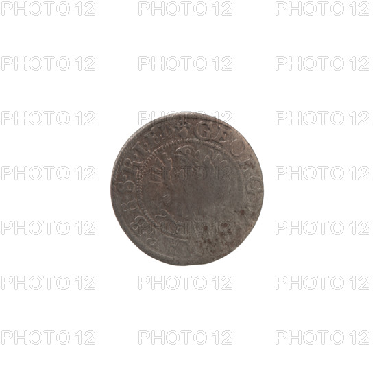 szelag, Ernest Pfahler, the Wislica hoard (numism), eagles, George William Hohenzollern (Elector of Brandenburg; Duke of Prussia; 1620–1640), rosettes, Hohenzollern (coat of arms). Obverse: Prussian eagle, on its chest the crowned letter S; in the rim between the borders an inscription beginning with a heart: GEORG.WILH.MAR.BR.SRIEL. Reverse: monogram composed of the letters GW; in the rim between the borders an inscription beginning with a rosette, divided by the Hohenzollern coat of arms: SOLIDVS.PR — VSSIAE. 1625. Ducal Prussia (1525–1701), Königsberg. Coin: diameter 16.1 mm, weight 0.61 g, axis 0°.