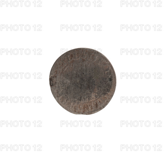 szelag, Pfahler, Ernest, the hoard from Wislica (numism.), eagles, George William Hohenzollern (Elector of Brandenburg; Duke of Prussia; 1620-1640), rosettes, Hohenzollern (coat of arms). Obv: surface worn, outline of an eagle visible; in the rim between borders an inscription beginning with a heart - the hallmark GEO, WILH:MAR.B, .RIEL. Rev: monogram composed of the letters GW; in the rim between borders an inscription beginning with a rosette, divided by the Hohenzollern coat of arms SOLIDVS.PR - VSSIAE. 1625. Königsberg, Ducal Prussia (1525–1701). Coin; diameter 16.2 mm; weight 0.53 g; axis 0°.