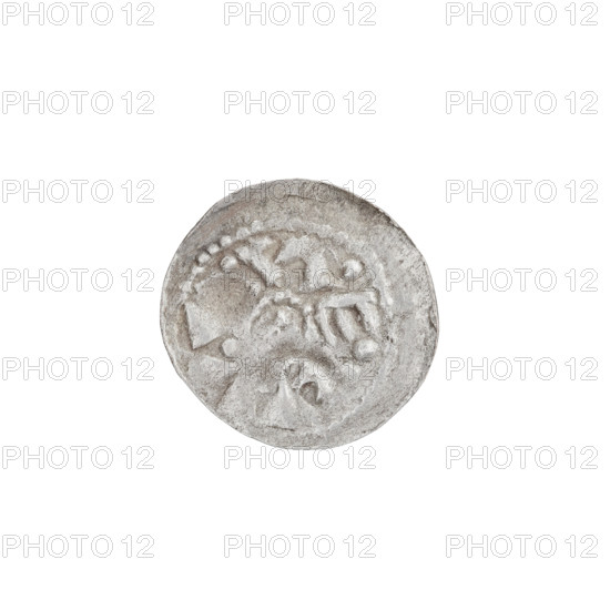 Denarius (princely type) of Boleslaw II the Bold (King of Poland; reign 1058–1079). Obverse: head to the left, inscription around the rim. Reverse: horseman with spear and shield to the left; behind the rider seven points, under the horse one point. Date: 1058–1076. Place: Kraków, Poland. Coin; weight 0.38 g; axis 10°.