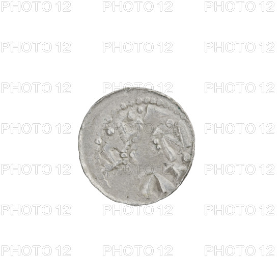 Denarius (princely type), Boleslaw II the Bold (King of Poland; reign 1058–1079). Obverse: head left with inscription around the rim. Reverse: horseman with spear and shield facing left; cross behind the rider and rosette under the horse. Date: 1058–1076. Kraków, Poland. Coin; weight 0.68 g; axis 45°.