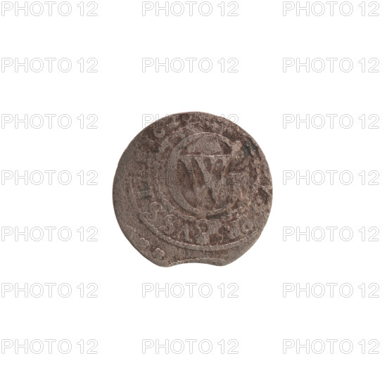 szelag; Obv.: Prussian eagle, on its chest the crowned letter S; on the rim between the borders an inscription beginning with a heart - the hallmark GEORG.WILH.MAR.B; Rv.: monogram composed of the letters GW; in the rim between the borders an inscription divided by the Hohenzollern coat of arms, S.PR - VSSIAE.162; dated 1626, Königsberg, Ducal Prussia (1525–1701); maker: George William Hohenzollern (Elector of Brandenburg; Duke of Prussia; 1620–1640); motifs: Hohenzollern coat of arms, eagles; coin; diameter 16.4 mm; weight 0.53 g; axis 0°.