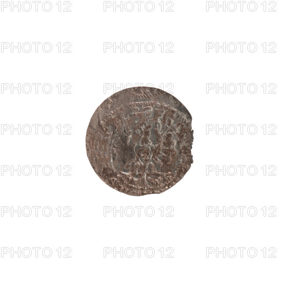 szelag; Andrzej Potocki (1861–1908); treasure; cross (iconographic); eagles; Frederick William (Elector of Brandenburg; 1620–1688); Hohenzollern (coat of arms). Obverse: Prussian eagle with on its chest a monogram composed of the letters IC; on the rim, between pearl borders, an inscription beginning with a ducal mitre FRID, SRIP, L Rw. Monogram composed of the letters FW separating the inner border. Reverse: in the rim an inscription beginning with a cross, divided by the Hohenzollern coat of arms, - USS, 1654. Ducal Prussia (1525–1701), Königsberg. Coin; diameter 15.5 mm; weight 0.40 g; axis 0°.