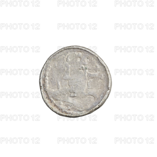 Denarius (royal type), Boleslaw II the Bold (King of Poland; 1058–1079). Obverse: crowned bust of the king facing left, sword in hand, sign '+Z' behind the ruler's head. Reverse: church topped with three domes, a line on the left above the roof, and two dots between the domes at the top. Date: 1076–1079. Place: Kraków, Poland. Coin; weight 0.80 g; axis 225°.