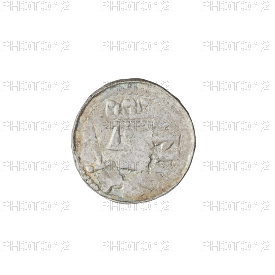 Denarius (royal type), Boleslaw II the Bold (King of Poland; reign 1058–1079), royal type with swords, busts, crowns. Obverse: Crowned bust of the king facing left, sword in hand, sign +Z behind the ruler's head. Reverse: Church topped with three domes; in front of the church a dot and a cross. Date: 1076–1079. Place: Kraków, Poland. Coin; weight 0.71 g; axis 90°.