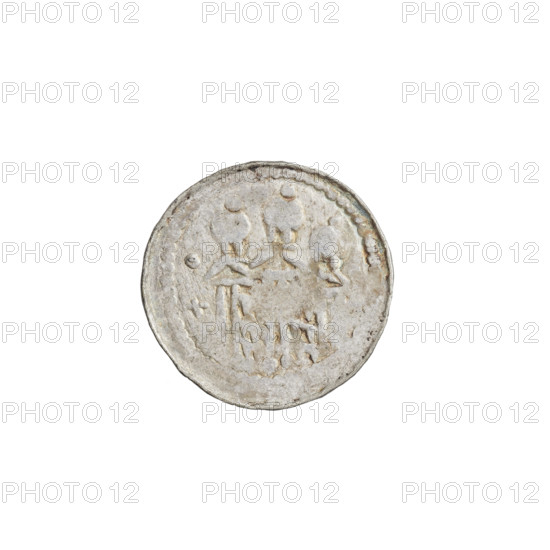 Denarius (royal type) of Boleslaw II the Bold (King of Poland, 1058–1079). Obverse: crowned bust of the king facing left, sword in hand, behind the ruler's head sign: +Z. Reverse: church topped with three domes; in front of the church a dot and a cross. Royal type with swords, busts, crowns. Date: 1076–1079. Poland, Kraków. Coin; weight 0.71 g; axis 90 degrees.