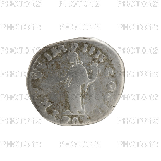 Denarius of Lucius Verus (130–169; Roman emperor 161–169). Obverse: Head of Lucius Verus in laurel wreath facing right, inscription L VERVS AVG ARM - PARTH MAX. Reverse: Pax standing left, holding a twig in right hand and a cornucopia in left, inscription TR P VI IMP IIII COS II. Episode: PAX, 166. Roman Empire (27 BC–476), Rome. Coin. Diameter: 17.0–19.5 mm; weight: 3.09 g; axis: 0 degrees.