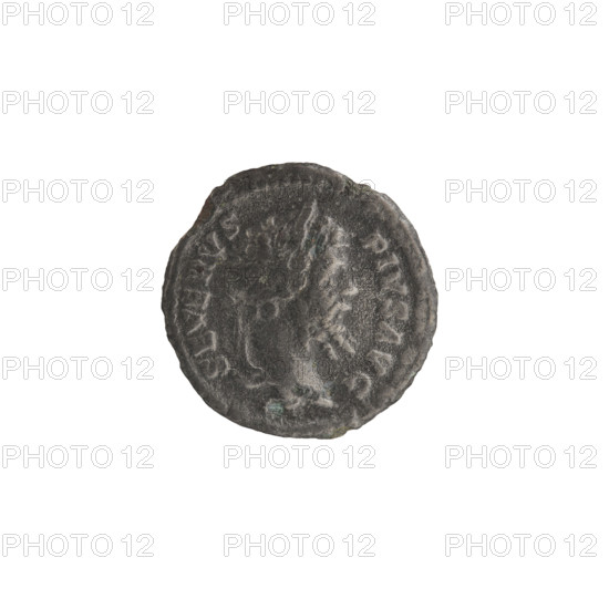 Denarius (unofficial), Dea Caelestis on a lion; Septimius Severus (Roman emperor, 146–211) — iconography. Obverse: SEVERVS PIVS AVG — head of Septimius Severus with a laurel wreath at right. Beaded border. Reverse: INDVLGENTIA AVG G IN CARTH — Dea Caelestis riding a lion at right, holding a thunderbolt in one hand and a scepter in the other, below water flowing from a rock. Beaded border. Date: 201–210. Roman Empire (27 BC–476). Rome. Coin; diameter 18.0–18.5 mm; weight 2.40 g.