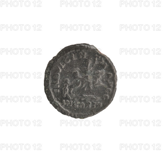 Denarius (unofficial), Dea Caelestis on a lion; Obv.: SEVERVS PIVS AVG — head of Septimius Severus with a laurel wreath at right. Beaded border. Rev.: INDVLGENTIA AVG G IN CARTH — Dea Caelestis riding a lion at right, holding a thunderbolt in one hand and a scepter in the other, below water flowing from a rock. Beaded border. Septimius Severus (Roman emperor; 146–211). Date: 201–210. Roman Empire (27 BC–476). Coin; diameter 18.0–18.5 mm; weight 2.40 g.