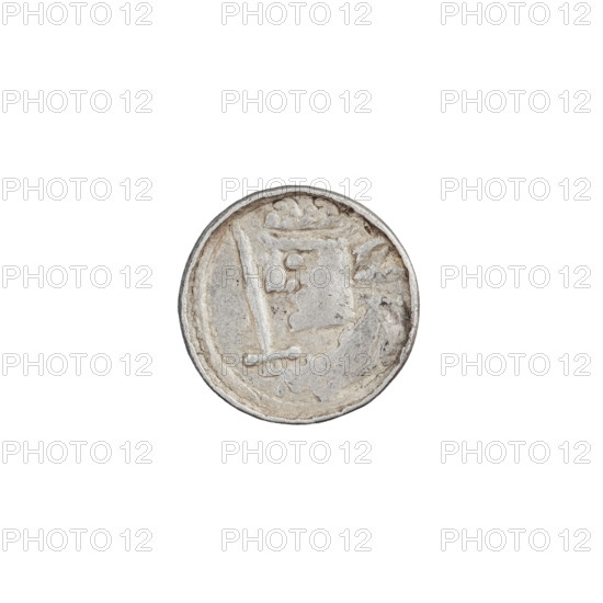 Denarius (royal type), Boleslaw II the Bold (King of Poland; reign 1058–1079). Obverse: crowned bust of the king facing left, sword in hand, sign :x behind the ruler's head. Reverse: church topped with three domes; in front of the church, below the roofline, a cross. Date: 1076–1079. Poland, Kraków. Coin; weight 0.75 g; axis 135°.