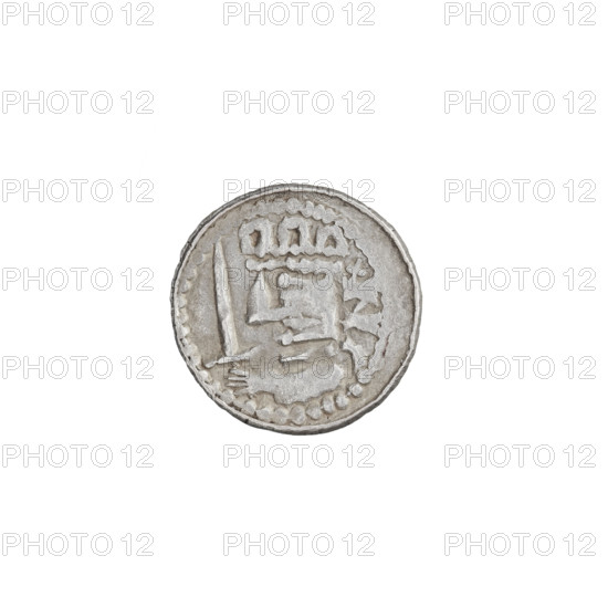 Denarius (royal type) of Boleslaw II the Bold (king of Poland; reign 1058–1079). Obverse: crowned bust of the king facing left, sword in hand, behind the ruler's head sign: +Z>. Reverse: church topped with three domes. Date: 1076–1079. Origin: Kraków, Poland. Coin; weight 0.72 g; axis 150°.