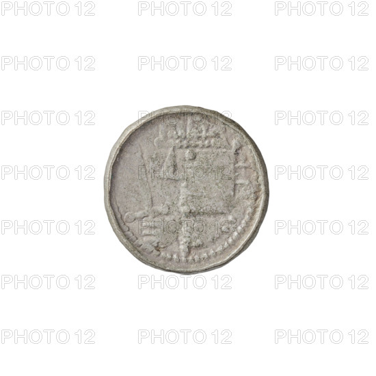 Denarius (royal type), Boleslaw II the Bold (king of Poland; 1058–1079); Obv.: Crowned bust of Boleslaw the Bold facing left, sword in hand. Rev.: Church topped with three domes. Date: 1076–1079. Kraków, Poland. Coin; weight 0.74 g.
