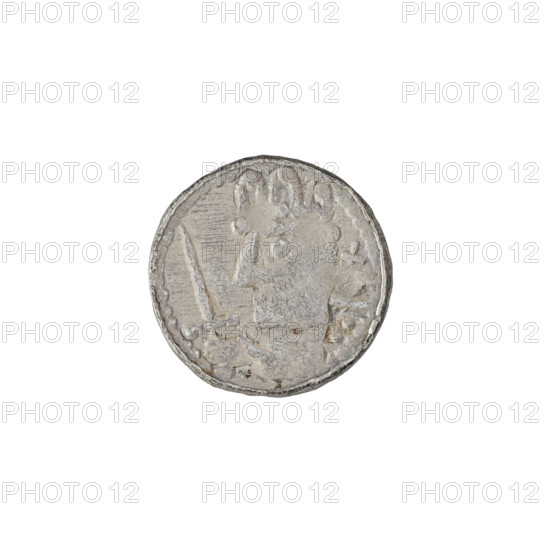 Denarius (royal type), Boleslaw II the Bold (king of Poland; 1058–1079). Obverse: Crowned bust of Boleslaw the Bold facing left, sword in hand. Reverse: Church topped with three domes. Date: 1076–1079. Place: Kraków, Poland. Coin; weight 0.60 g.