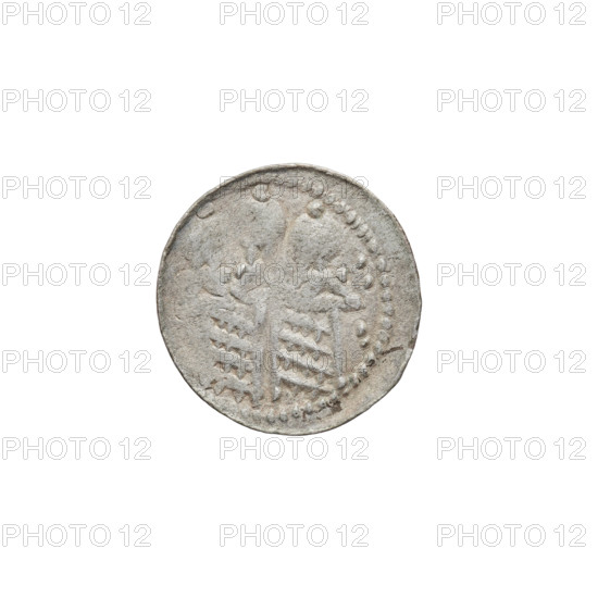 Denarius (royal type), Boleslaw II the Bold (king of Poland; 1058–1079). Obverse: Crowned bust of Boleslaw the Bold facing left, sword in hand. Reverse: Church topped with three domes. Date: 1076–1079. Place: Kraków, Poland. Coin; weight 0.52 g.