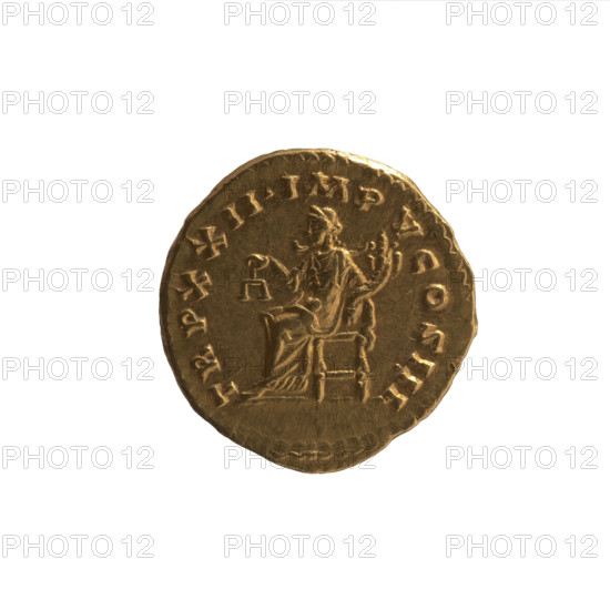 Aureus depicting Marcus Aurelius (121–180; Roman emperor 161–180) as issuer and head; obverse: Head of Marcus Aurelius with laurel wreath facing right, legend 'M ANTONINVS AVG - ARM PARTH MAX'; reverse: Aequitas (personification) seated left, holding scales in right hand and cornucopia in left, legend 'TR P XXII IMP V COS III.' Date: 168. Roman Empire (27 BC–476), Rome. Coin (aureus); diameter 19.0–20.0 mm, weight 7.27 g, axis 0 degrees.