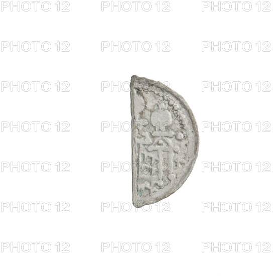 denarius (royal type), Boleslaw II the Bold (king of Poland; 1058–1079), crowned bust left holding sword on obverse; reverse: church topped with three domes. Dated 1076–1079. Poland, Kraków. Coin; weight 0.41 g.