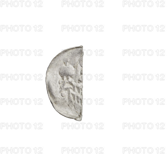 Denarius (royal type) of Boleslaw II the Bold (king of Poland, r. 1058–1079). Obverse: crowned bust left, sword in hand. Reverse: church topped with three domes. Dated 1076–1079. Kraków, Poland. Coin; weight 0.26 g.
